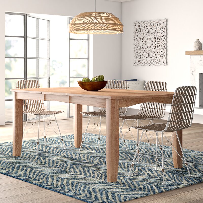 Mistana Lynn Extendable Solid Wood Dining Table & Reviews | Wayfair